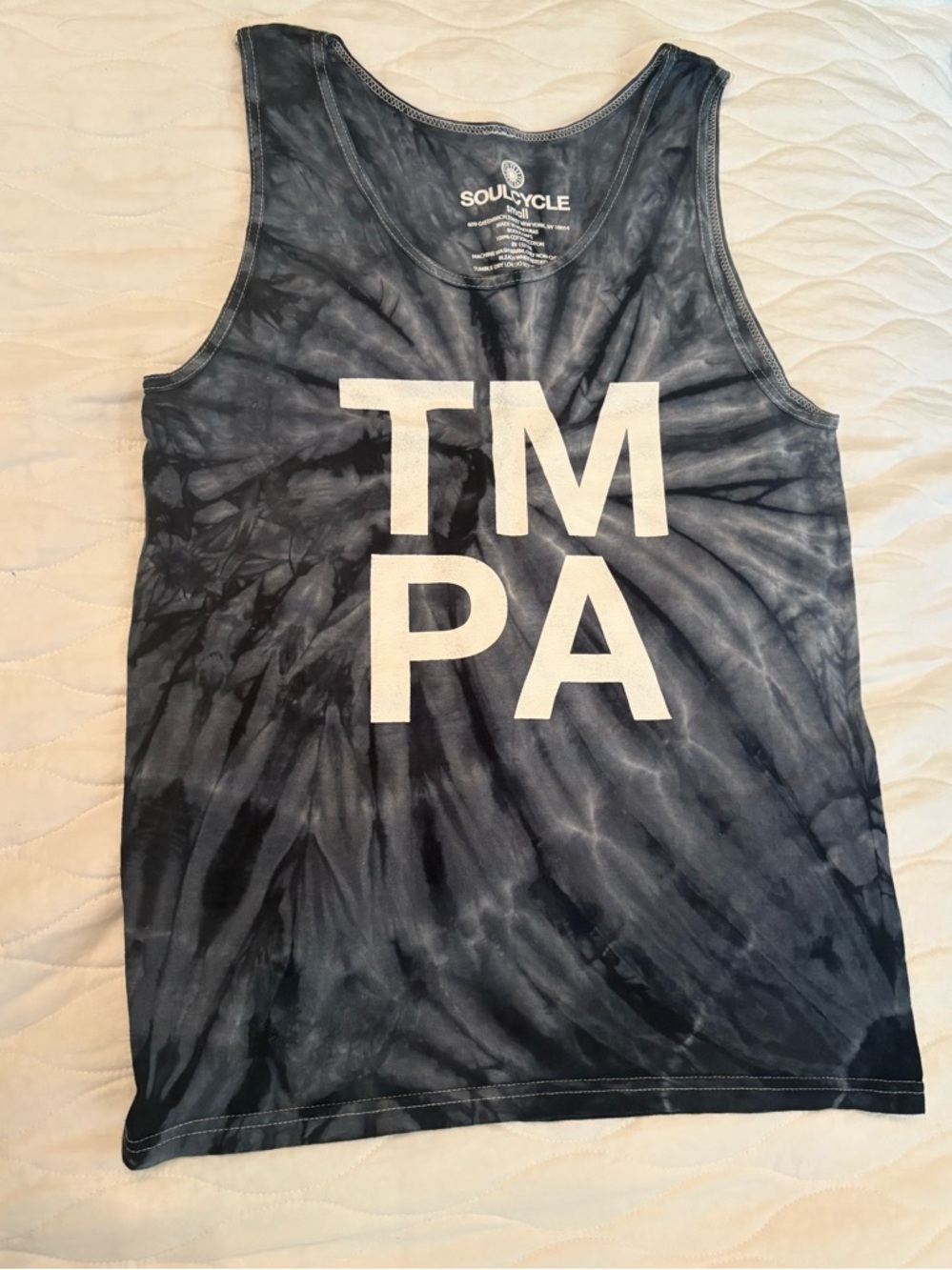 Black Tie Dye Soul Cycle Tank Top Size Small
